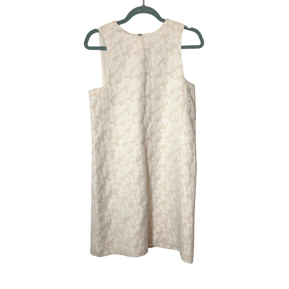 Halogen women's Sleeveless Textured‎ Lace Sheath Dress Cream Size S